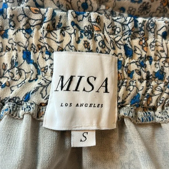 Misa Los Angeles Smocked Waist Tiered Floral Ruffle Mini Skirt Size Small - Picture 5 of 7